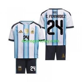 Koszulka Argentyna Enzo Fernandez 24 Dziecięcy Domowe Koszulki Piłkarskie World Cup 2026 Krótki Rękaw
